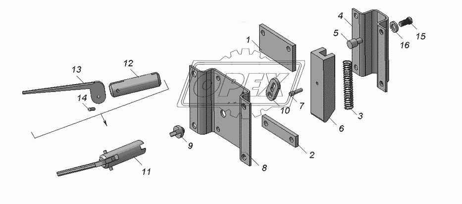 9674-3919040 Замок с защелкой типа ЗМЧ